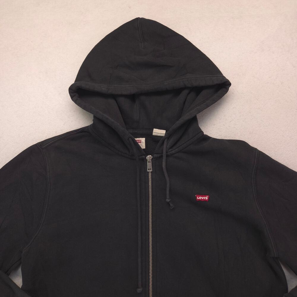 Levis Casual Zip Up Long Sleeve Hoodie Mens Size Small S Black
